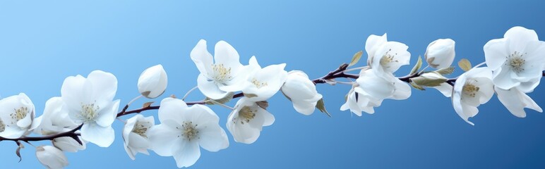 Elegant White Rose on Sky Blue: A Floral Symbol of Purity and Grace - Generative AI