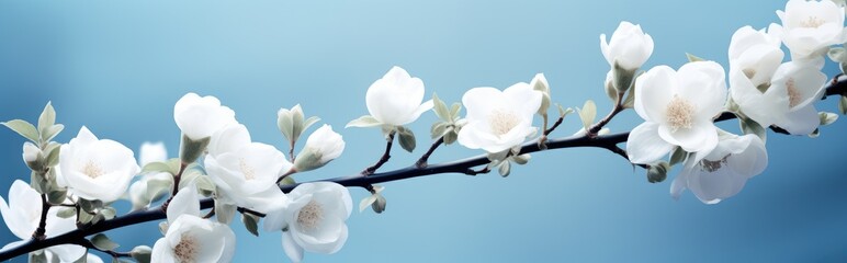 Elegant White Rose on Sky Blue: A Floral Symbol of Purity and Grace - Generative AI