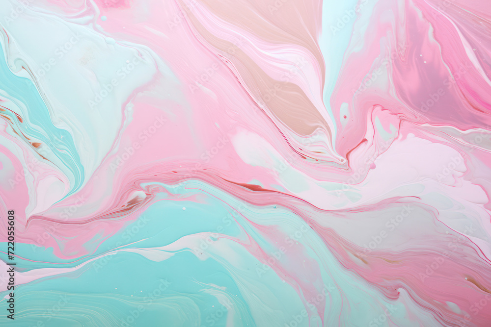 Poster abstract textured paint pattern: shades of pink flow on marble surface, creating a dynamic watercolo