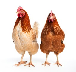 Two Hens Posing Proudly: A Glimpse into Farm Life and Poultry - Generative AI