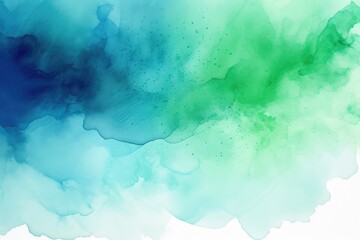 Fototapeta premium Soothing Watercolor Gradient: A Tranquil Blend of Green and Blue - Generative AI