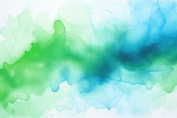 Soothing Watercolor Gradient: A Tranquil Blend of Green and Blue - Generative AI