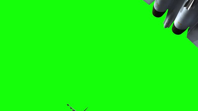 3d render of jet fighters in flight on green screen