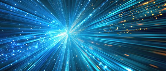 Naklejka premium Futuristic energy technology concept light speed stripes lines with blue color Abstract, science