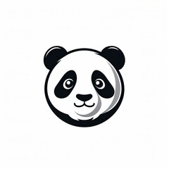 Fototapeta premium Cute Panda Logo Design - Black and White Animal Illustration