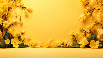 a yellow spring background.