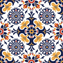 seamless pattern with flowers, Generative AI