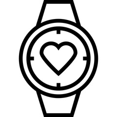 Heartbeat Watch Vector Icon