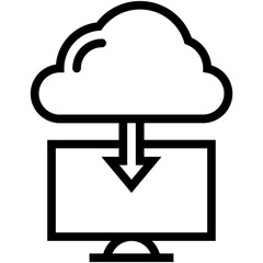 Cloud Download Vector Icon