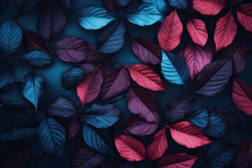 Obraz premium blue maple leaves closeup 