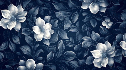 Flowers and leaf background. copy space. generative ai