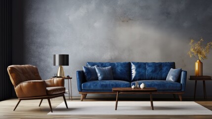 chic blue living space
