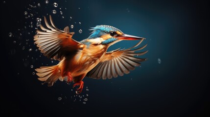 glittering droplets and kingfisher wings