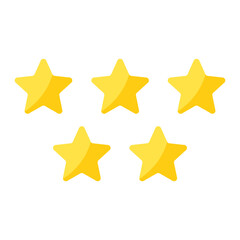 Five, 5 stars vector icon