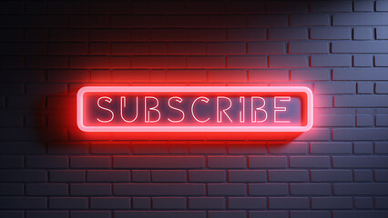 Subscribe_Banner_Neon text effect in wall