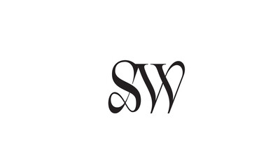 SW, WS, S, W Abstract Letters Logo Monogram