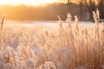 Kans grass field in the morning.