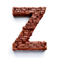 Obraz premium Brick Letter Font, brick letters, font, alphabet letter Z