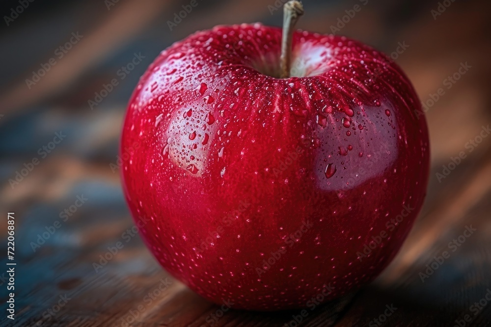 Wall mural wet red apple