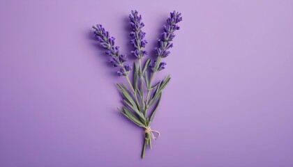 bunch of lavender flowers on mauve background  - obrazy, fototapety, plakaty