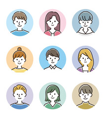 男女のベクターアイコンセット