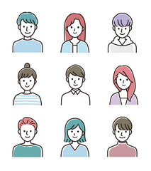 男女の上半身ベクターイラスト