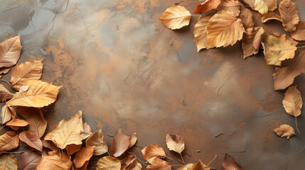 Fall background with dried leaves