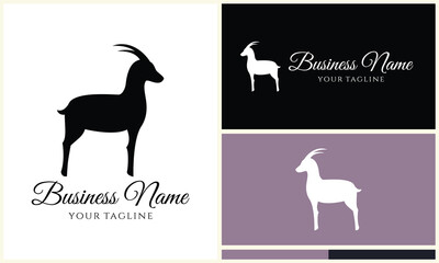 silhouette sheep goat logo template