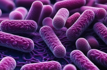 e. coli bacteria on abstract background. Microscopic view of gram stain showing Escherichia coli or E. coli bacteria