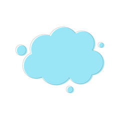 Blue Cartoon Cloud Icon Vector Illustration