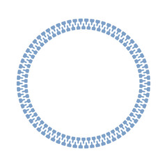 Blue Circle Zipper Icon Vector Illustration