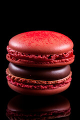 One macaroon. Minimialist and elegant. Gastronomy photography, very close up сreated with Generative Ai