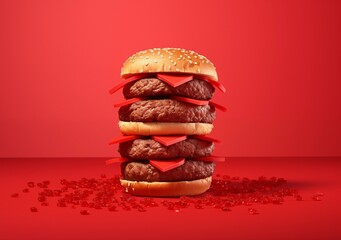 Hamburger, Romantic love as a concept for Valentine's Day.