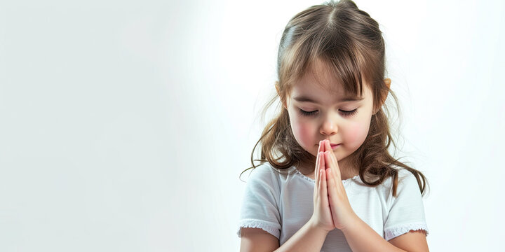 Child praying, pray, religion prayers, talking to God, eyes closed, children prays, generated ai