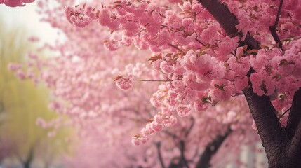 pink cherry tree with pink flowers