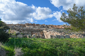 Fototapeta na wymiar ruins of an old castle on a mountain in Cyprus open air museum 5