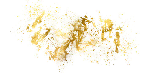 Gold sparkle ,splatter border,Gold Foil Frame Gold brush stroke on transparent background.Gold brush hand drawn circle. Design elements for banner, decorations , wedding.