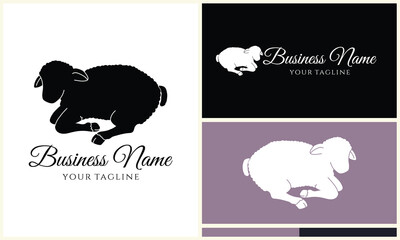 silhouette sheep goat logo template