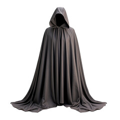black cloak without people, ghost dress, Isolated on a transparent background. PNG cutout or clipping path.	
   - obrazy, fototapety, plakaty