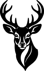Deer head silhouette icon isolated on white background