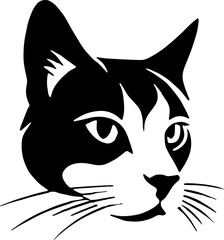 Minimalist cat icon isolated on white background 