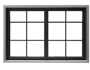  real vintage white  wooden house window frame , isolated on a transparent background with a PNG cutout or clipping path.	
