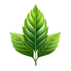 A logo illustration of a green leaf on a white background. Created with generative AI.