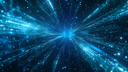 Fototapeta premium A blue light shooting from the universe.