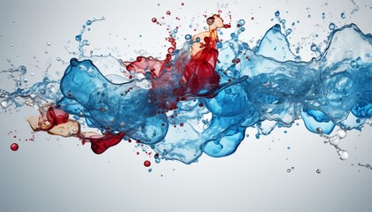Blue bubble background with copy space   water or wine concept for design and advertising.