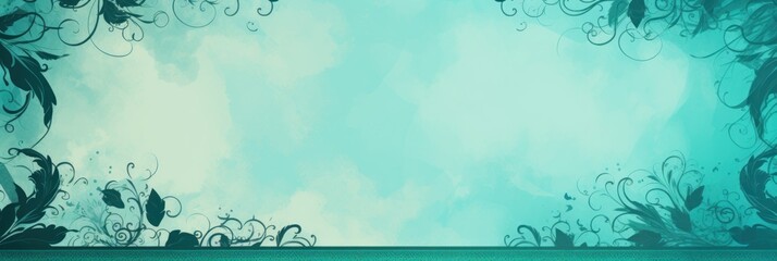 Cyan illustration style background very large blank area