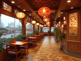 interior in a Chinese restaurant