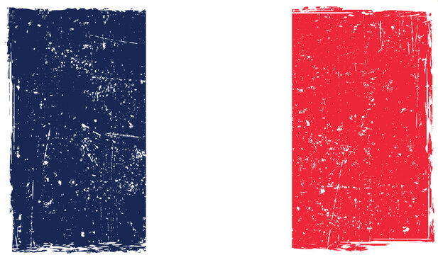  France Country flag on a Texture paper PNG