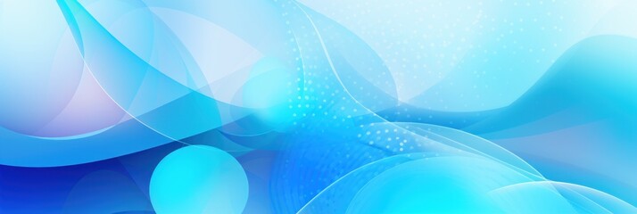 Cyan-blue gradient colorful geometric abstract circles and waves pattern background