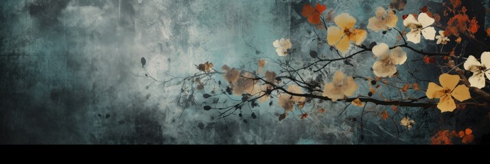 ebony abstract floral background with natural grunge textures